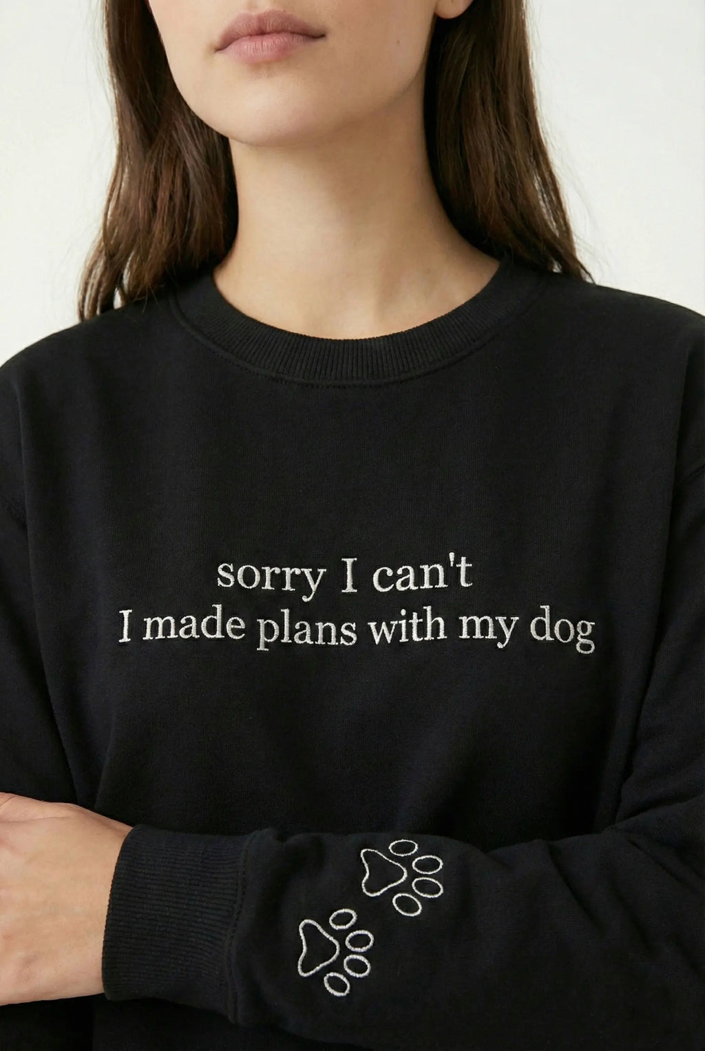I Made Plans With My Dog Sweatshirt Siyah