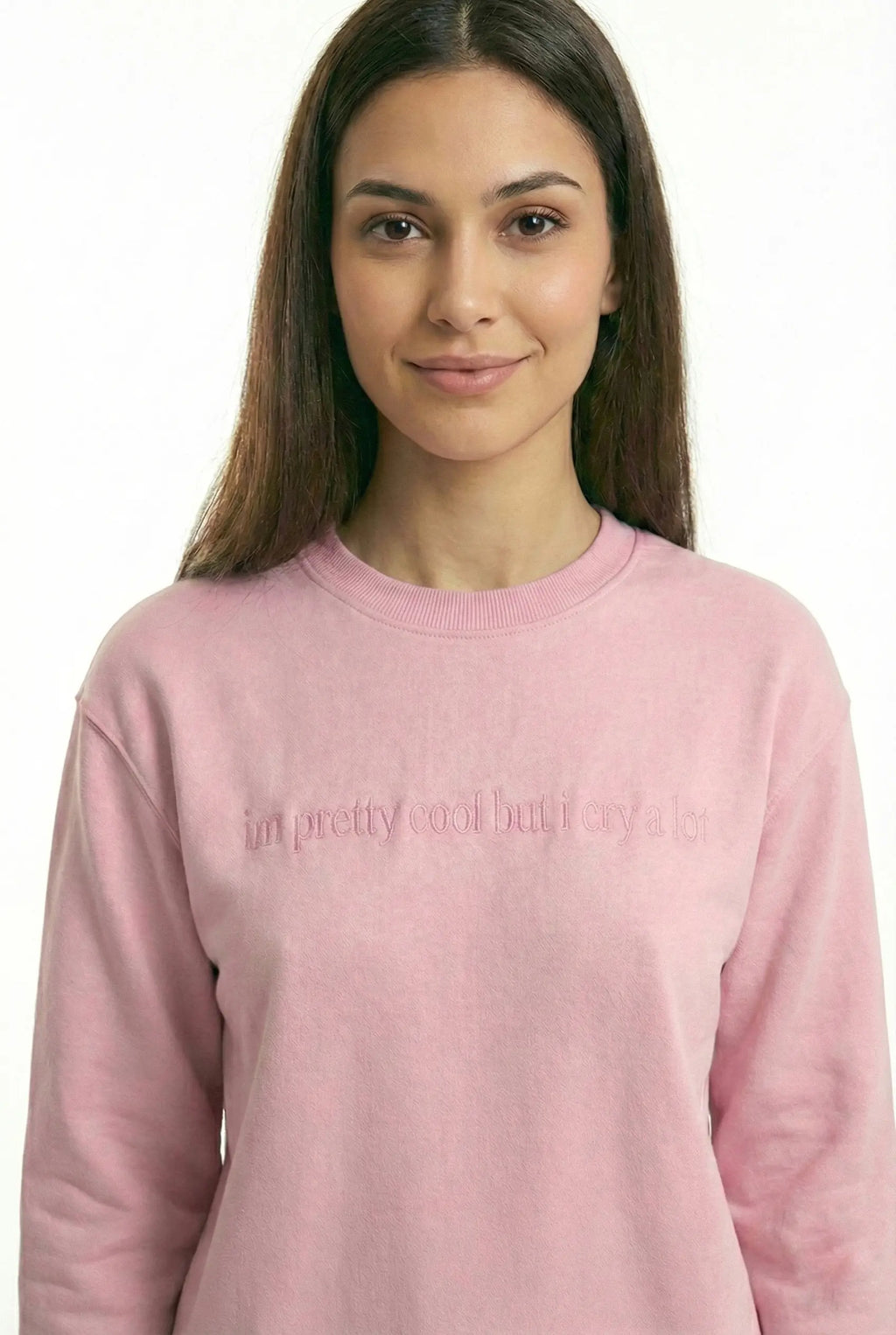 I'm Pretty Cool Oversize Sweatshirt Pembe