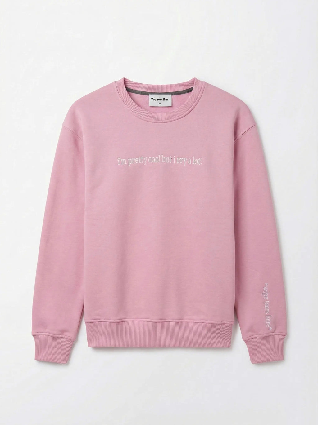 nakışlı pembe sweatshirt