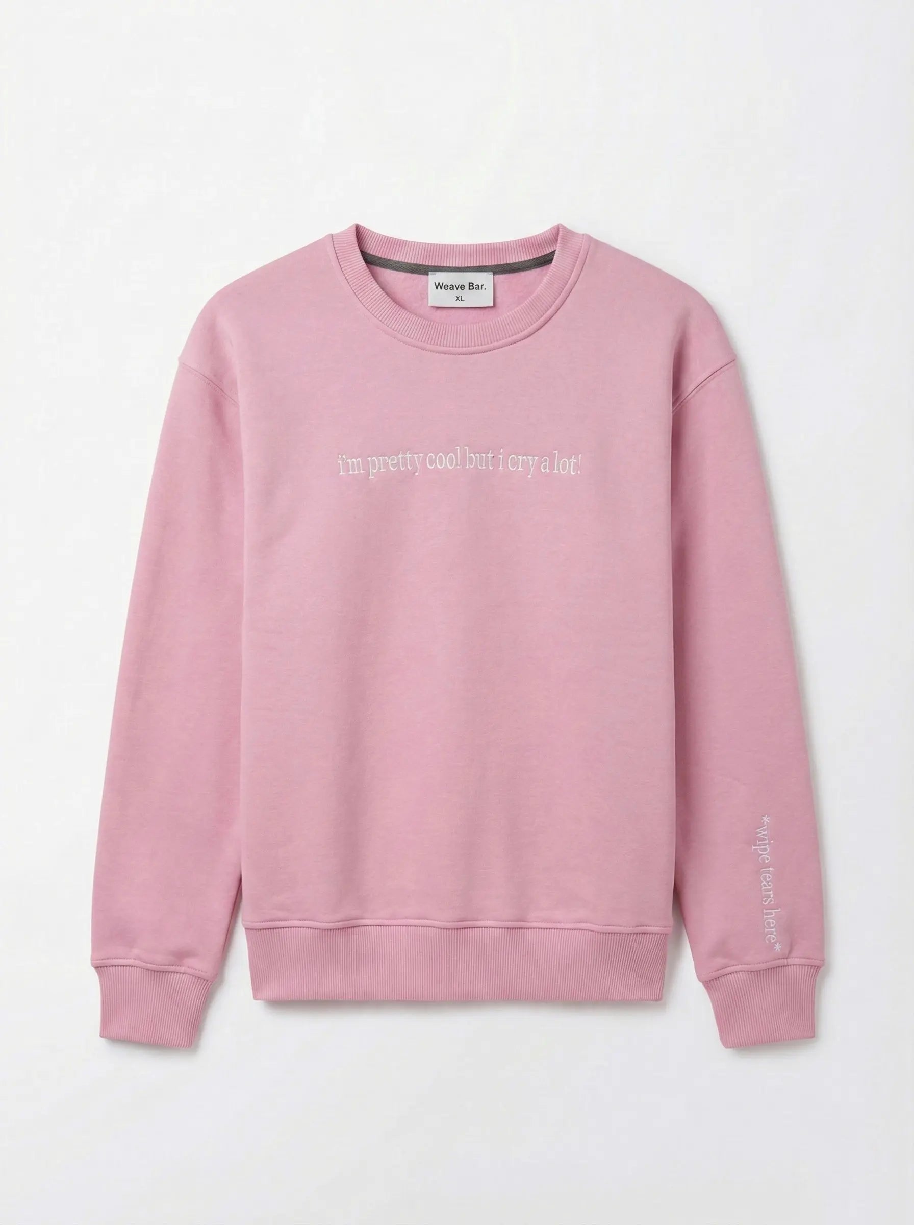 nakışlı pembe sweatshirt