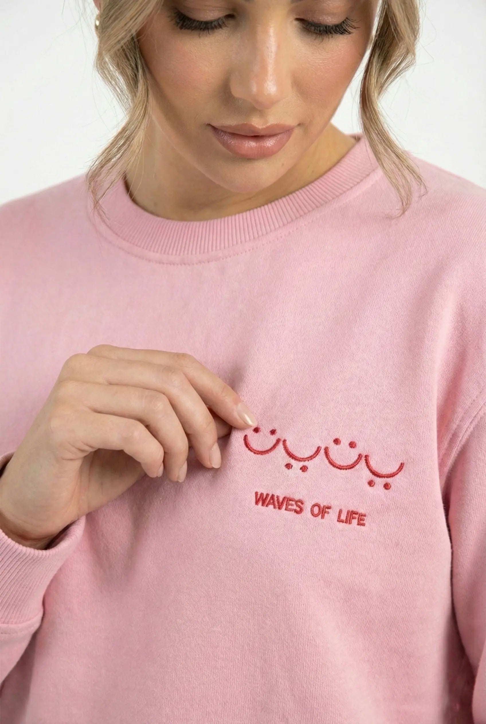 Waves of Life Sweatshirt Pembe