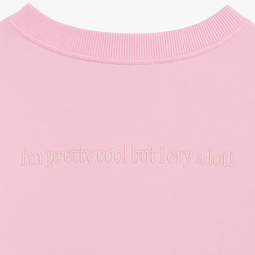 I'm Pretty Cool Oversize Sweatshirt Pembe