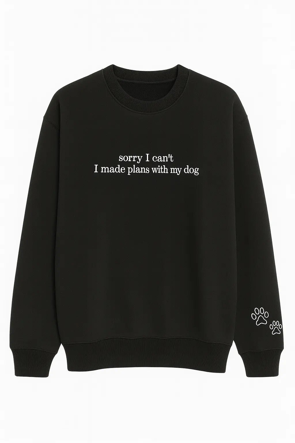 I Made Plans With My Dog Sweatshirt Siyah