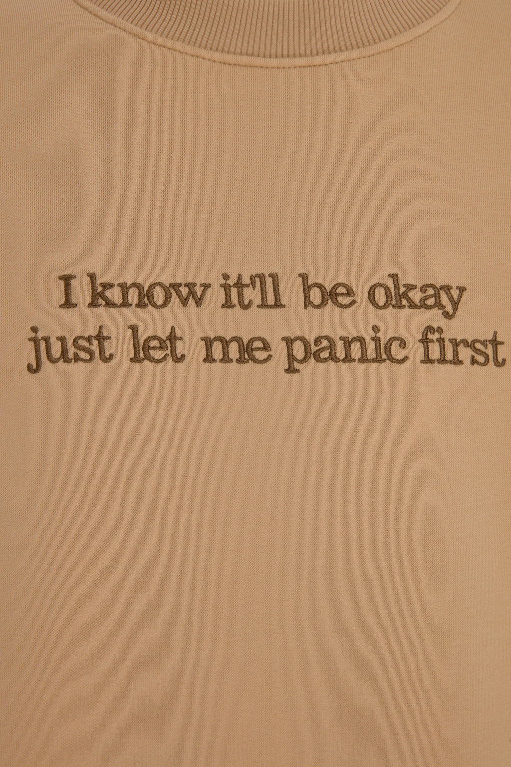 Breath In - Breath Out Oversize Sweatshirt Kahve